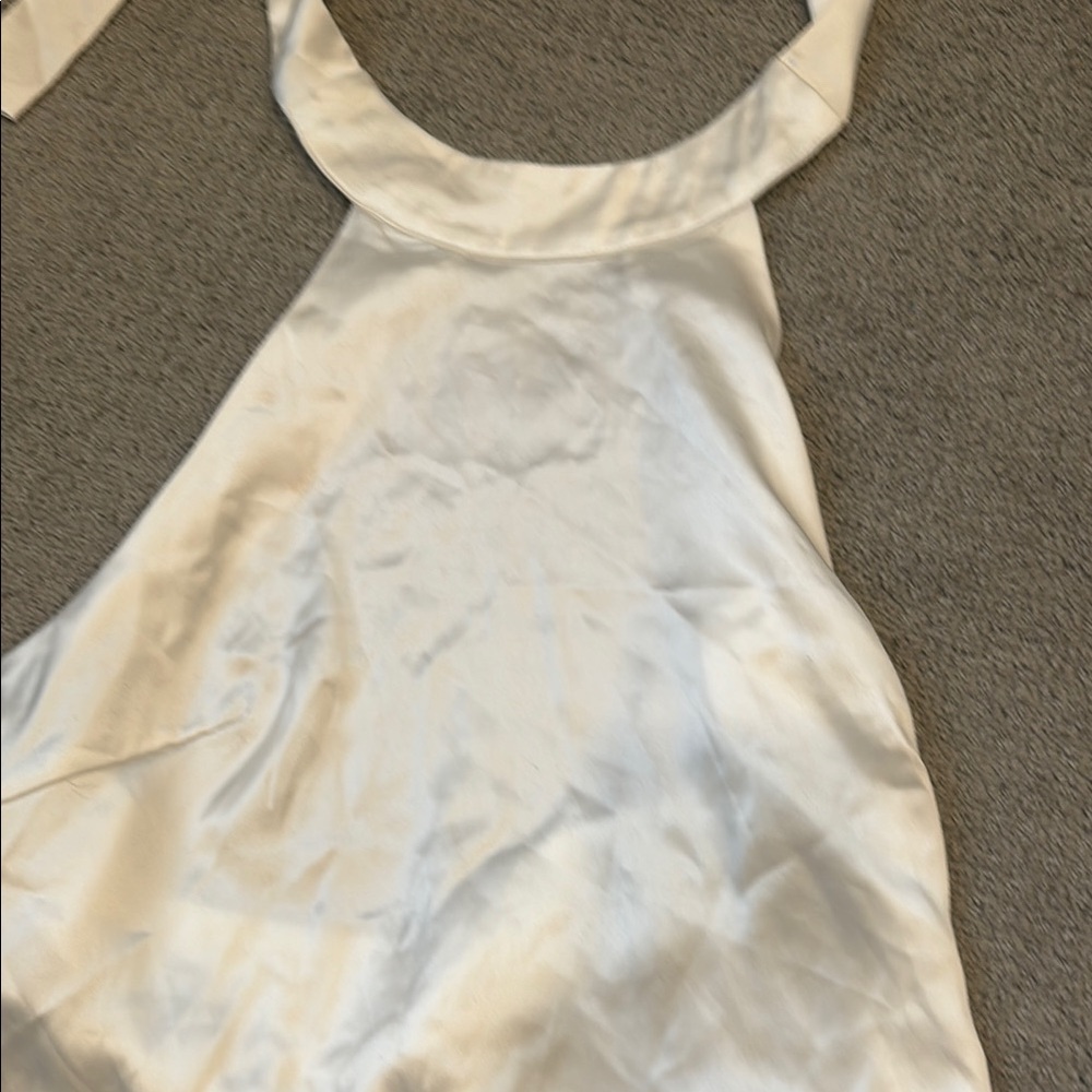 Commence White Satin Halter Top